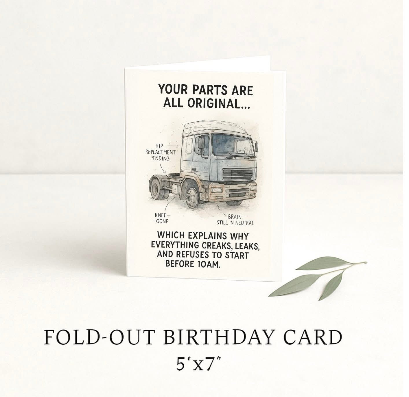 Funny Lorry Birthday Card, Truck Driver Card, HGV Birthday Card, Mechanics Humour Card, Novelty Birthday Card