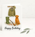 Red Fox Labrador Birthday Card, Shooting Dog Card, Countryside Birthday Card, Dog Lover Card, Rural Gift