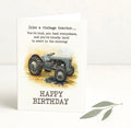 Funny Tractor Birthday Card, Rustic Farm Humour, Vintage Tractor